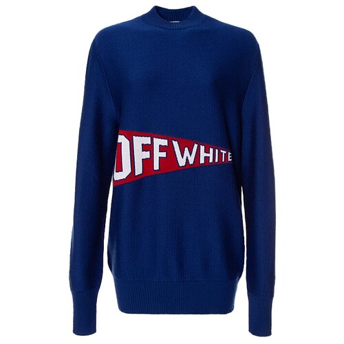 свитер Off-White OWHE015E19A280753020 синий 40 синего цвета