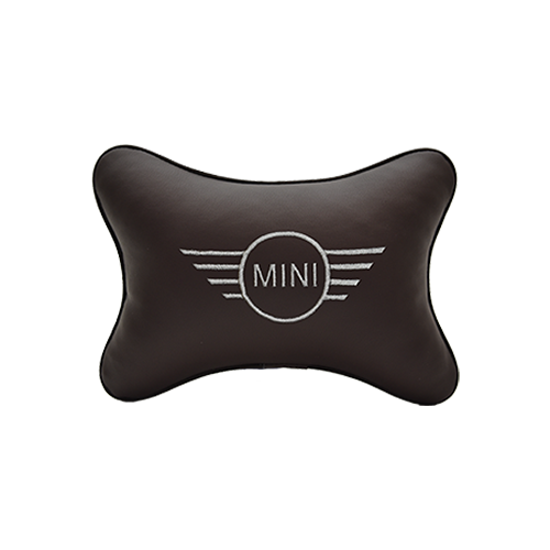 фото Подушка на подголовник экокожа coffee с логотипом автомобиля mini vital technologies