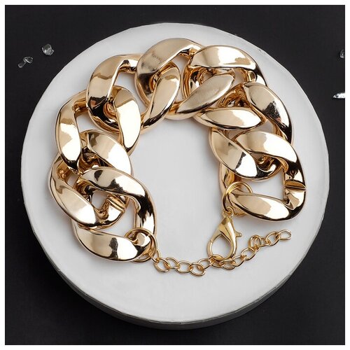 фото Браслет металл "цепь" широкие звенья. цвет розовое золото. l=18.5 см 4922851 queen fair