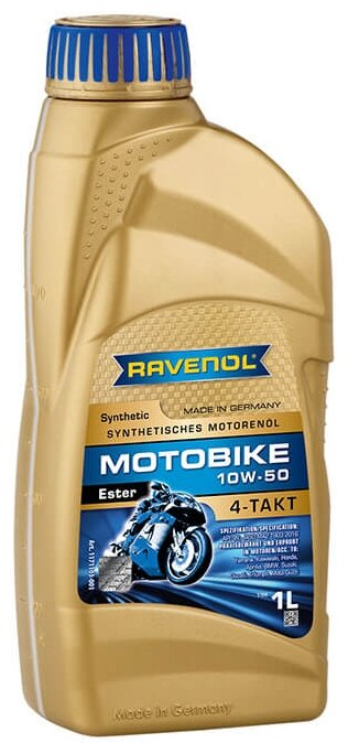 Моторное масло ravenol motobike 4-t ester 10w-50 (1л) new, ravenol, 4014835730816