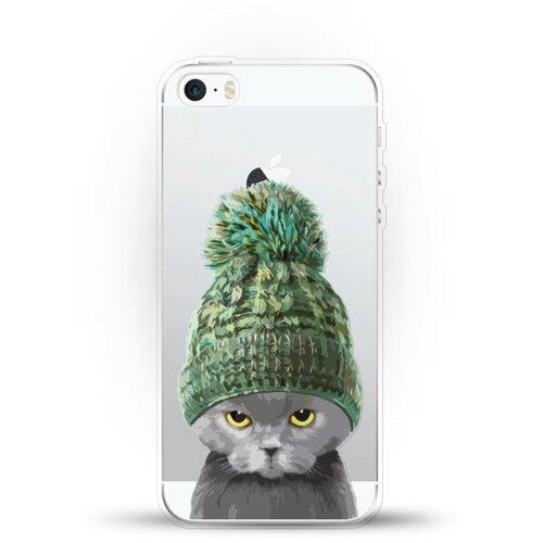 фото Силиконовый чехол кот в шапке на apple iphone 5/5s/se andy & paul