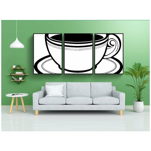 фото Набор модулных постеров для интерьера "графический, чай кубок, чашка" 60x90 см. в тубусе, без рамки lotsprints