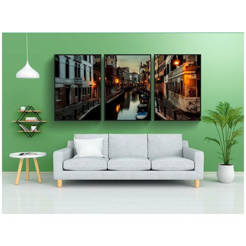 фото Набор модулных постеров для интерьера "венеция, италия, город" 60x90 см. в тубусе, без рамки lotsprints