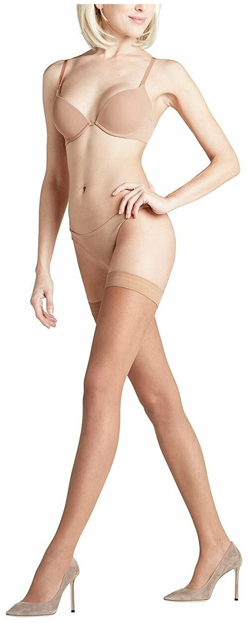 Чулки  Falke Invisible Delux Stay-up, 8 den, матовые, нескользящие, размер 2, бежевый