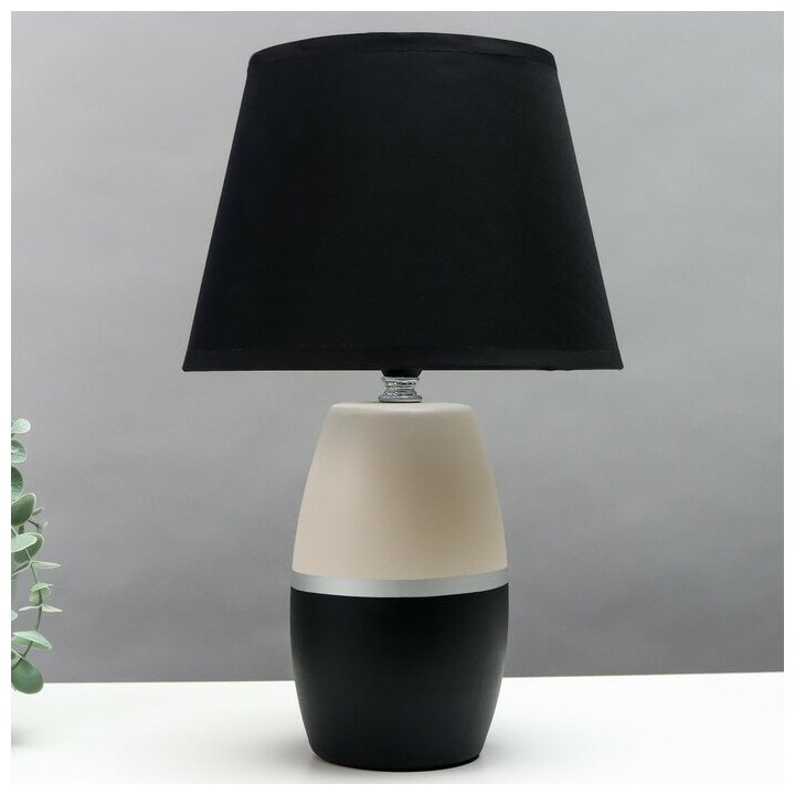 Настольная лампа 16819/1BK E14 40Вт бело-черный h.38см 7064367