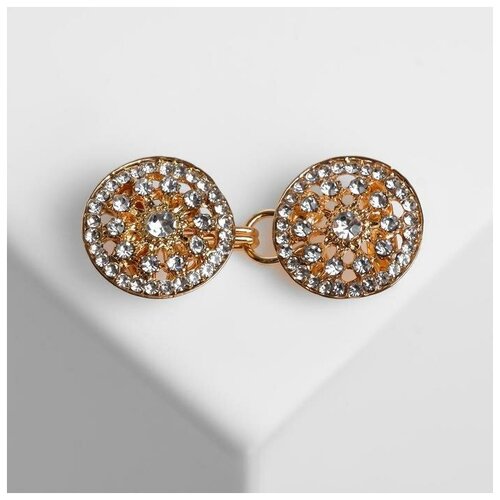 фото Queen fair зажим для кардигана "карусель", цвет белый в золоте