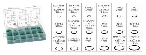 Набор резиновых колец маслобензостойких, 270 пр, для кондиционеров FORSAGE F-774 | цена за 1 шт