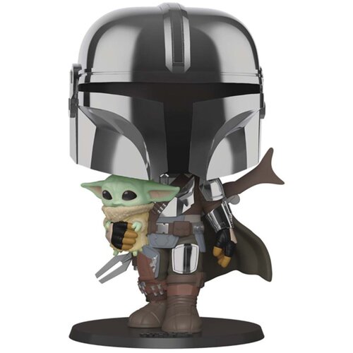 Фигурка Funko POP! Bobble Star Wars Mandalorian with Child 49931, 25 см