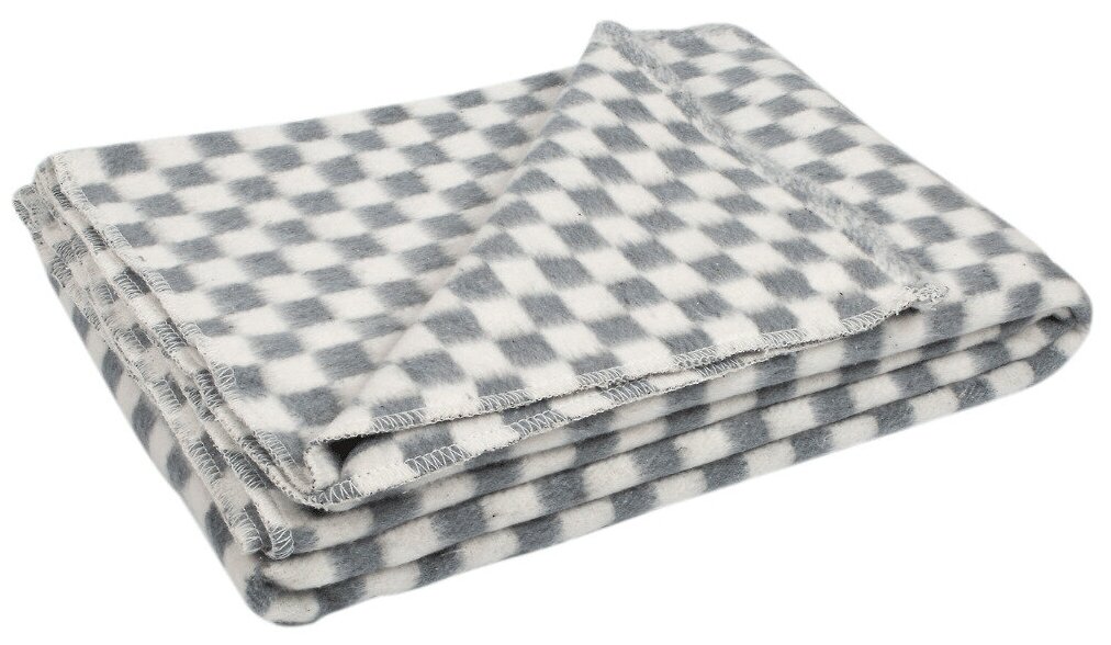 Одеяло байковое ОБ1-12/28, 420 гр/м2, 80% х/б, 140х205, серый - фотография № 1