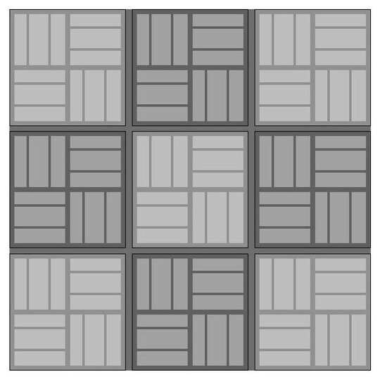 Форма для тротуарной плитки, 50 x 50 x 5.6 см, Ф3008-М, "Плита. 12 камней", 1 шт.