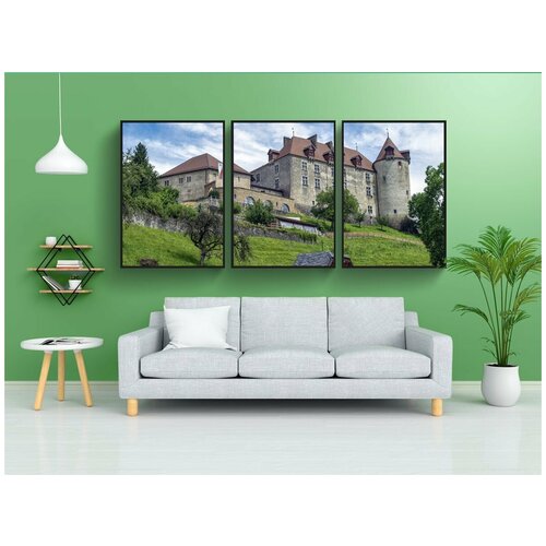 фото Набор модулных постеров для интерьера "замок, архитектуры, башня" 60x90 см. в тубусе, без рамки lotsprints