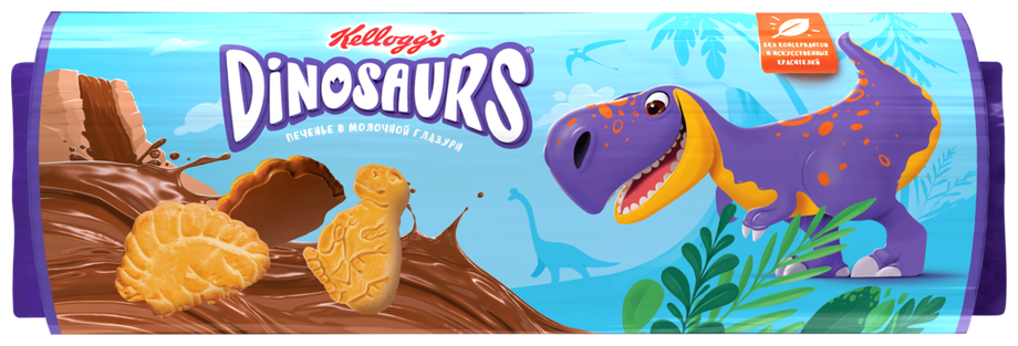 Печенье сахарное в молочной глазури 1/191 ц/п (ТМ "Kellogg’s"; "Dinosaurs") - фотография № 4