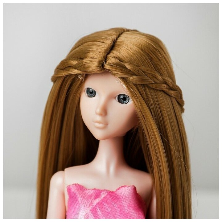 Волосы для кукол «Прямые с косичками» размер маленький, цвет 24