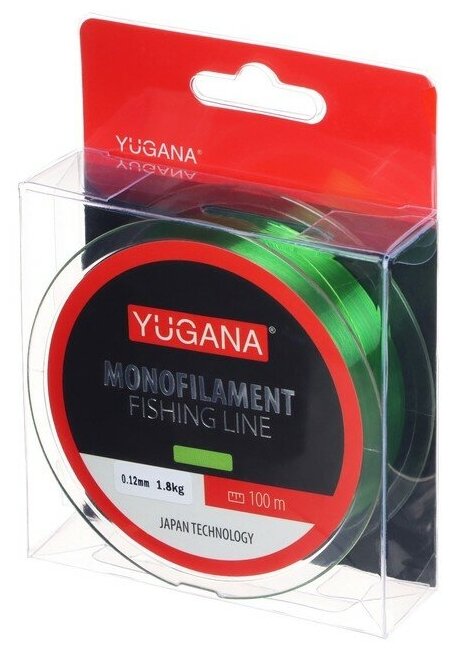 Леска монофильная YUGANA, Monolite green, 0.12 mm, 100 m