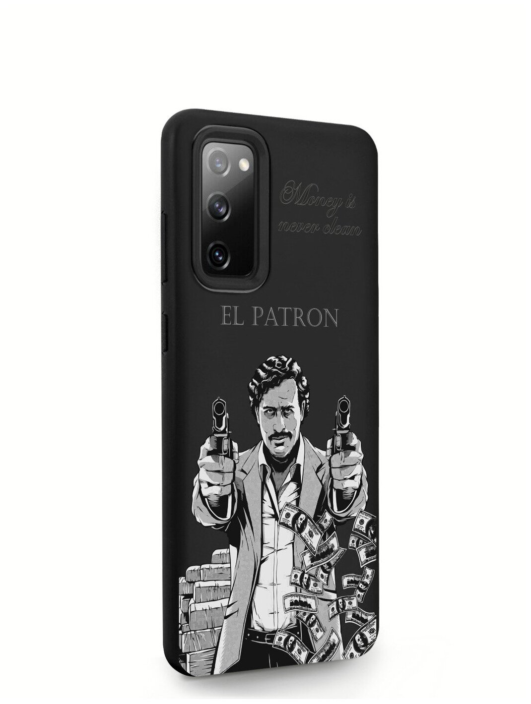 Черный силиконовый чехол MustHaveCase для Samsung Galaxy S20 FE El Patron Pablo Escobar Пабло Эскобар для Самсунг Галакси С20 ФЕ Противоударный