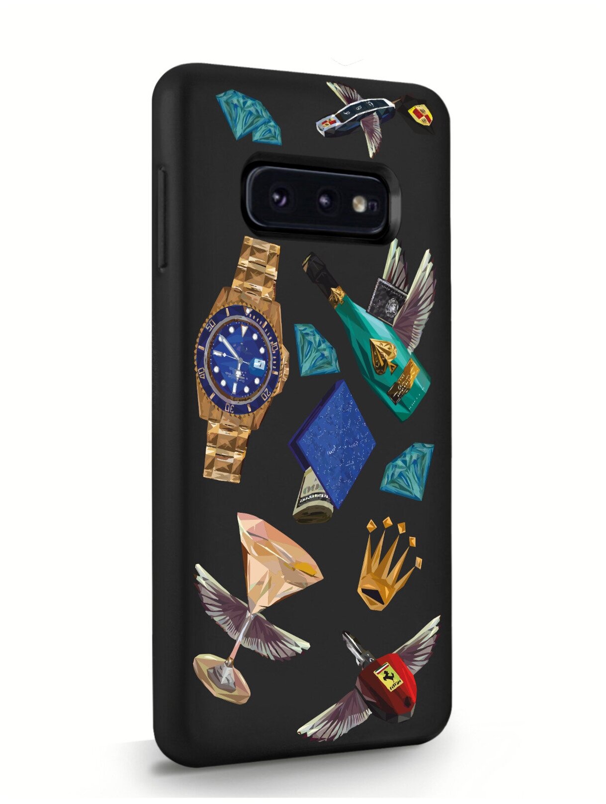 Черный силиконовый чехол MustHaveCase для Samsung Galaxy S10E Luxury lifestyle для Самсунг Галакси С10E Противоударный