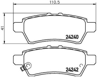 Дисковые тормозные колодки задние HELLA PAGID 8DB 355 028-331 для Nissan Navara, Nissan Pathfinder, Nissan XTerra (4 шт.)