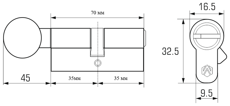 Цилиндровый механизм EZ Личинка 70мм (30+10+30), перфорированный ключ-вертушка, хром - фотография № 7
