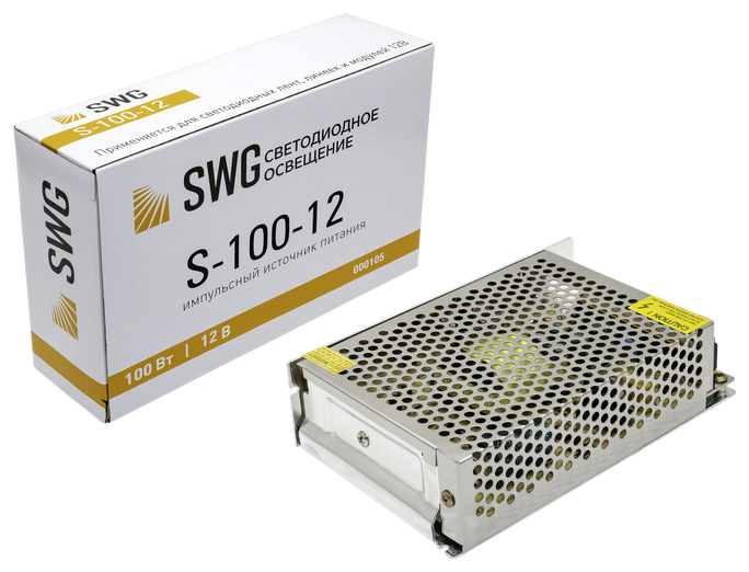 Блок питания для светодиодов 220/12V 100W, IP20 сетка SWGroup - фото №2