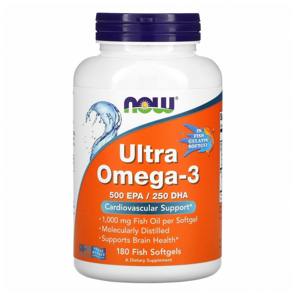 NOW Foods Ultra Omega-3 500 EPA/250 DHA 180 капсул