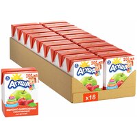 Сок осветленный Агуша Яблоко-шиповник (Tetra Pak), с 5 месяцев, 0.2 л, 18 уп.