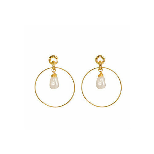 Комплект серег , жемчуг барочный, золотой