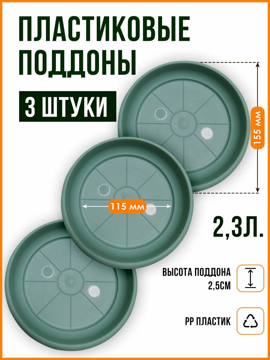 Поддон для горшка кашпо набор из 3 шт. Подставка для цветов