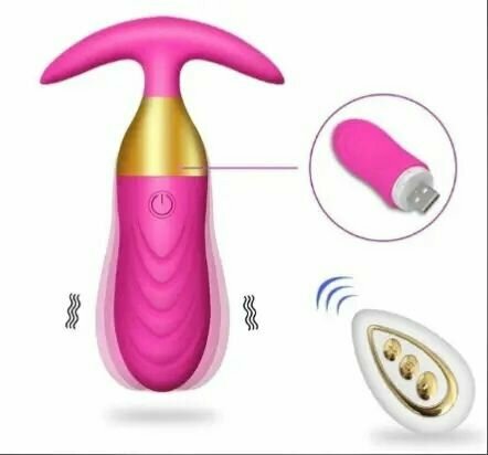 Bullet Vibrator Remote Control Анальная пробка с вибро розовая