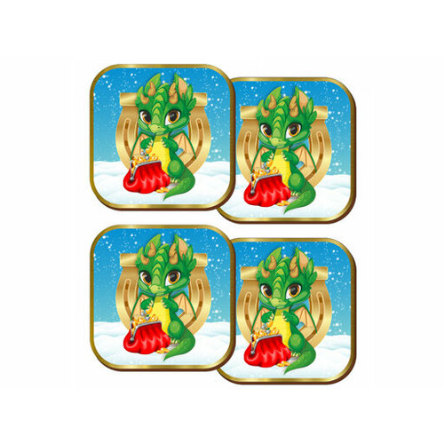 Набор 4 шт подставок под горячее. Символ года 2024, нг24-п3-009