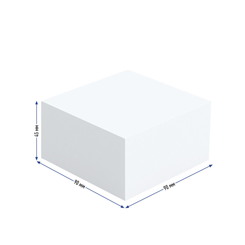 Блок для записи Berlingo "Premium", 9х9х4,5 см, пластиковый бокс, белый ZP8607