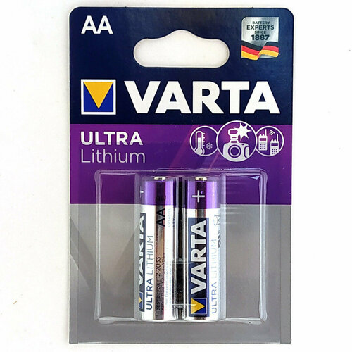 Батарейка (2шт) литиевая VARTA FR6 AA ULTRA Lithium 1.5В (6106) батарейка литиевая varta lithium 6106 fr6 bl 4 4шт