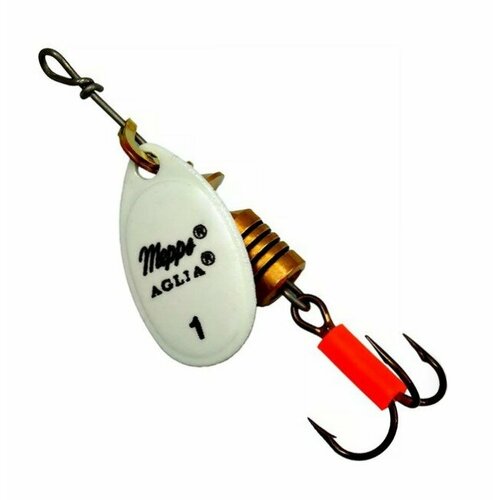 Блесна вращающаяся для рыбалки Mepps AGLIA FLUO, 1, Phosphor, комплект из 5 штук