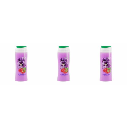 LiQ Крем-гель для душа Фиалка и малина, 400 мл, 3 штуки