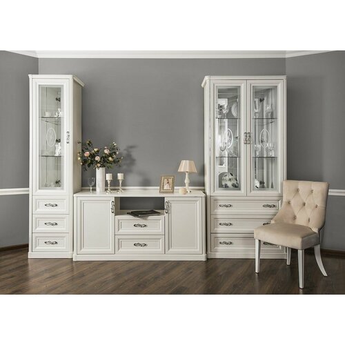 Гостиная Мишель 1+тв+2 белый матовый