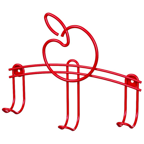 Вешалка детская Эликор Яблочки-3 В2-75 красный /3 крючка