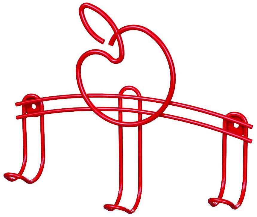 Вешалка детская Эликор Яблочки-3 В2-75 красный /3 крючка