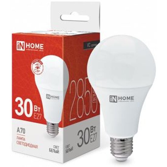 Светодиодная лампа IN Home LED-A70-VC 30Вт 4000К нейтр. бел. E27 2850лм 230В 4690612024141