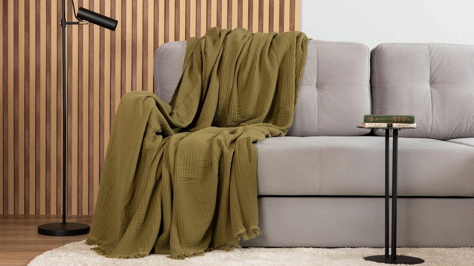 фото Покрывало Askona Home Muslin 230*220 см цвет зеленый
