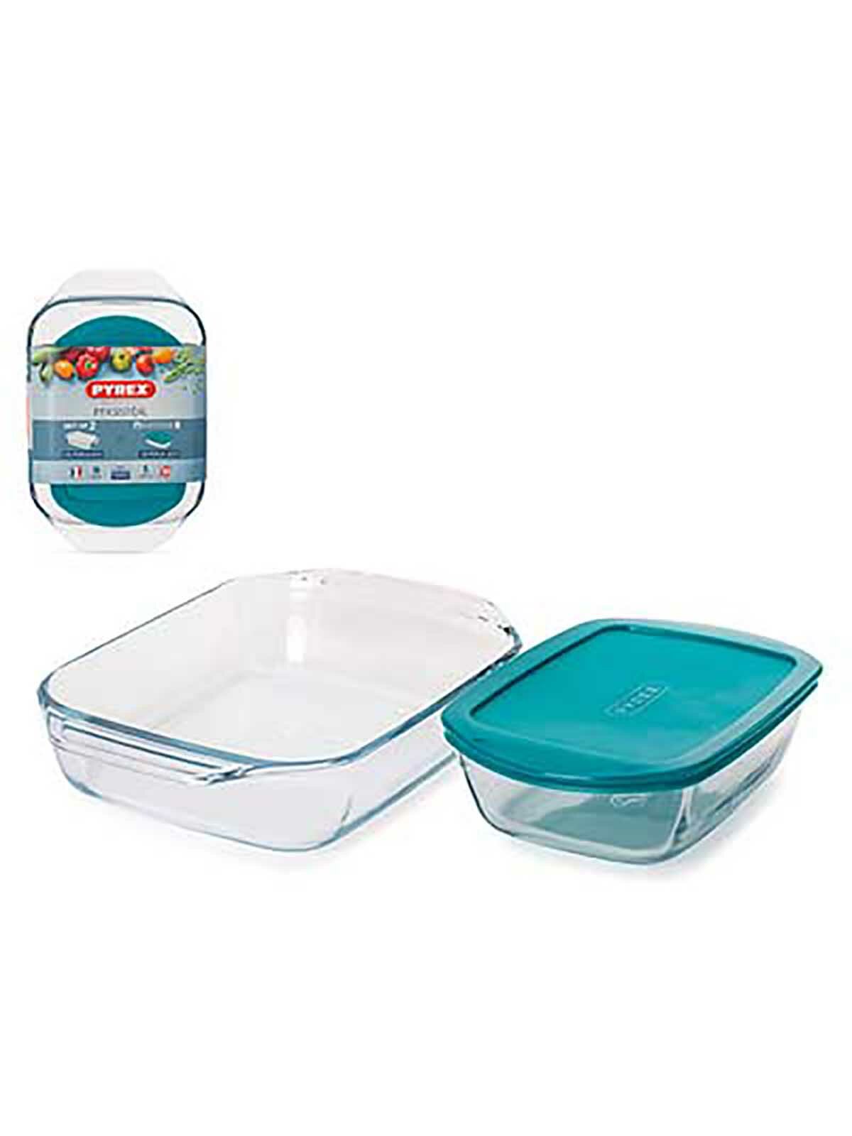 фото Формы для запекания 2 шт с крышками Pyrex Irresistible, стеклянные, 23х15 см и 31х20 см