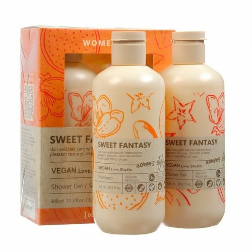 Подарочный набор для женщин VEGAN Love Studio SWEET FANTAZY гель 300 мл шампунь 300 мл 869₽
