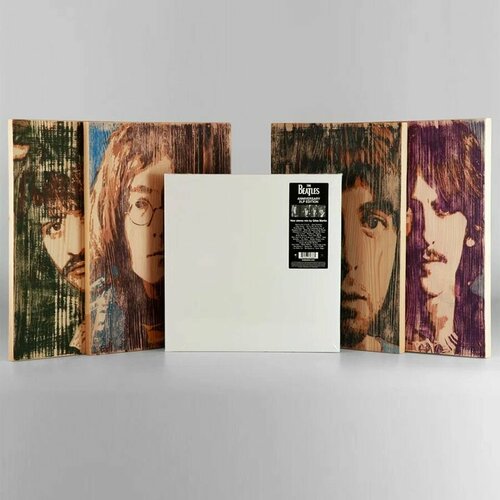 Подарочный комплект Пластинка Beatles 2LP Юбилейное издание 4 портрета ручной работы на дереве размер 30х40 см Виниловая пластинка 2LP 59600₽