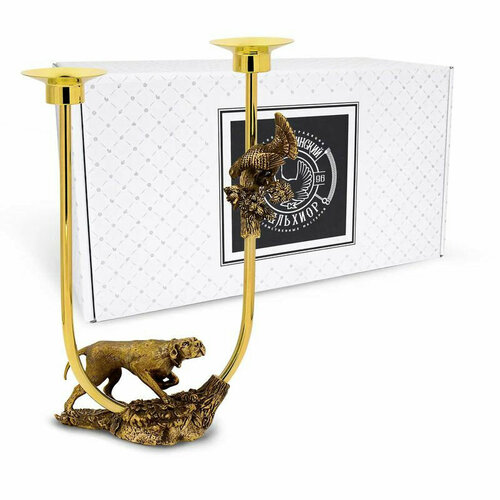 Кольчугинский мельхиор Подсвечник Пойнтер латунный с чернением КМ1336ПД06 19771₽