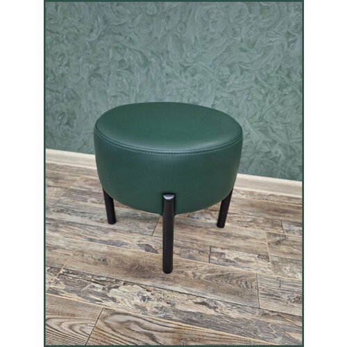 Пуфик для прихожей круглый мягкий для ног зелёный 34х34