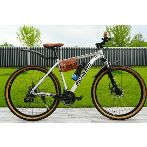 Велосипед горный RICHIESTO 29 Алюминиевая рама 21 Взрослый Спортивный Унисекс серебристыйкоричневый 2620000₽