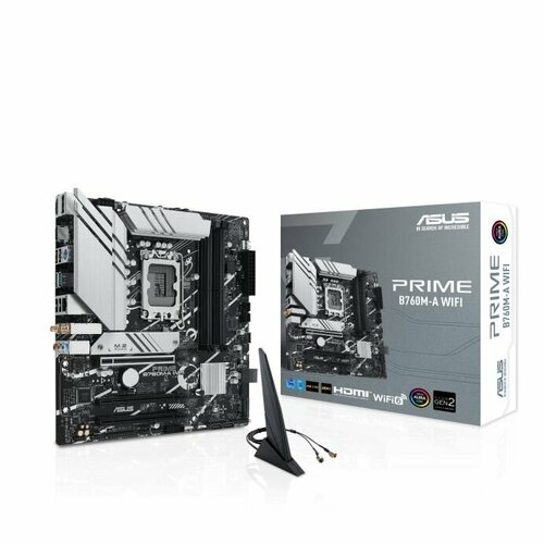 Материнская плата ASUS PRIME B760M-A WIFI LGA1700 4xDDR5 4xSATA3 2xM2 RAID 2xHDMI DP mATX 1700000₽