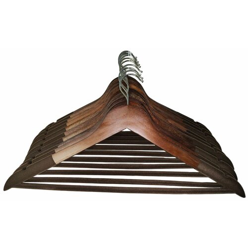 Вешалка для одежды в прихожую плечики для хранения вещей Plus Ultra набор 30 шт, для одежды 45 см деревянная флокированная, черный. Вешалка плечики для брюк, юбок, верхней одежды в шкафу гардеробные для комнаты