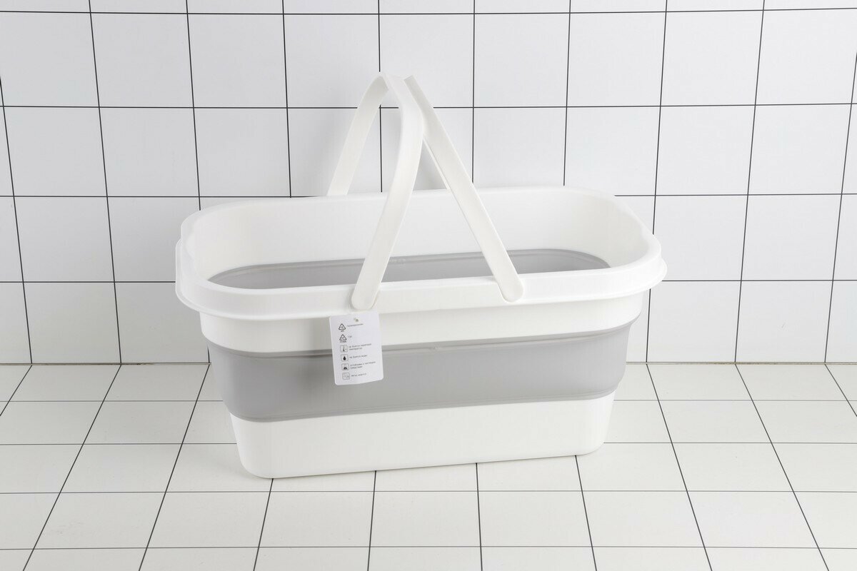 фото Ведро 16л Флекс прямоугольное складное М2427 смоки