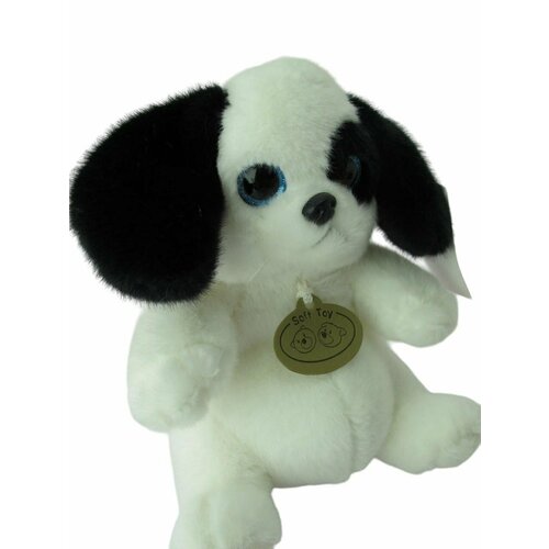 Собачка с черными ушками мягкая игрушка 20 см 670₽