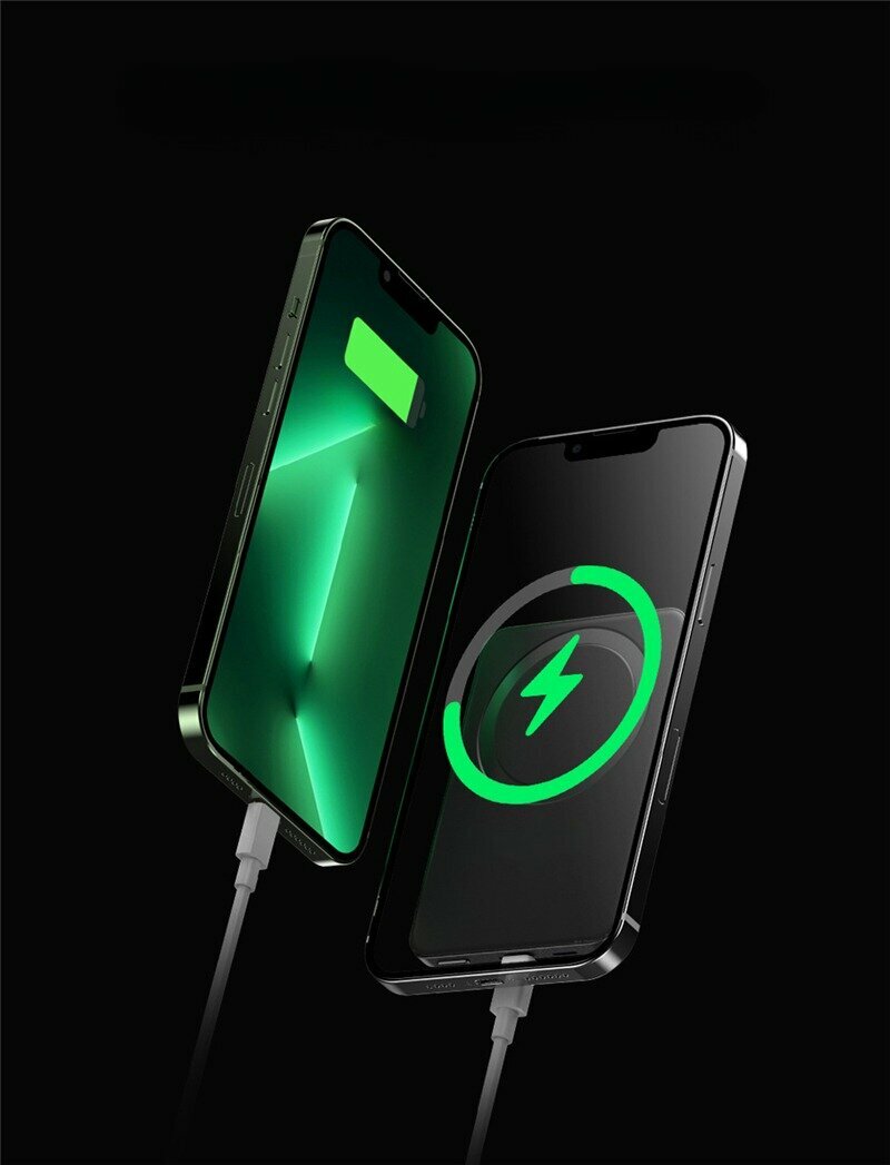 Портативный аккумулятор повербанк MagSafe 10000 mah / PowerBank для iPhone, Android с магнитным держателем / Быстрая зарядка 22.5W / Беспроводная зарядка — фото 1