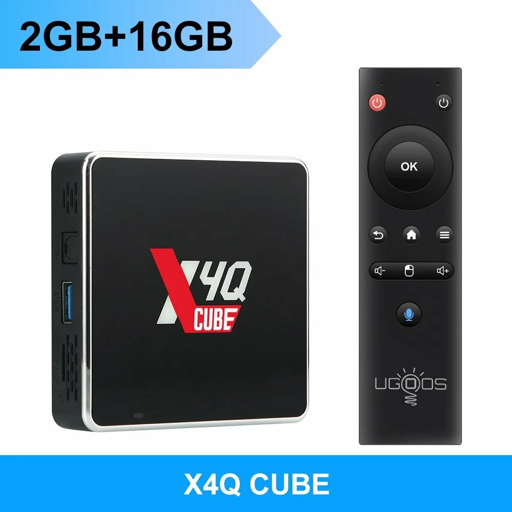 UGOOS X4Q Pro ТВ-бокс Android 11 4/32 ГБ, X4Q Cube 2G 16G, Американская